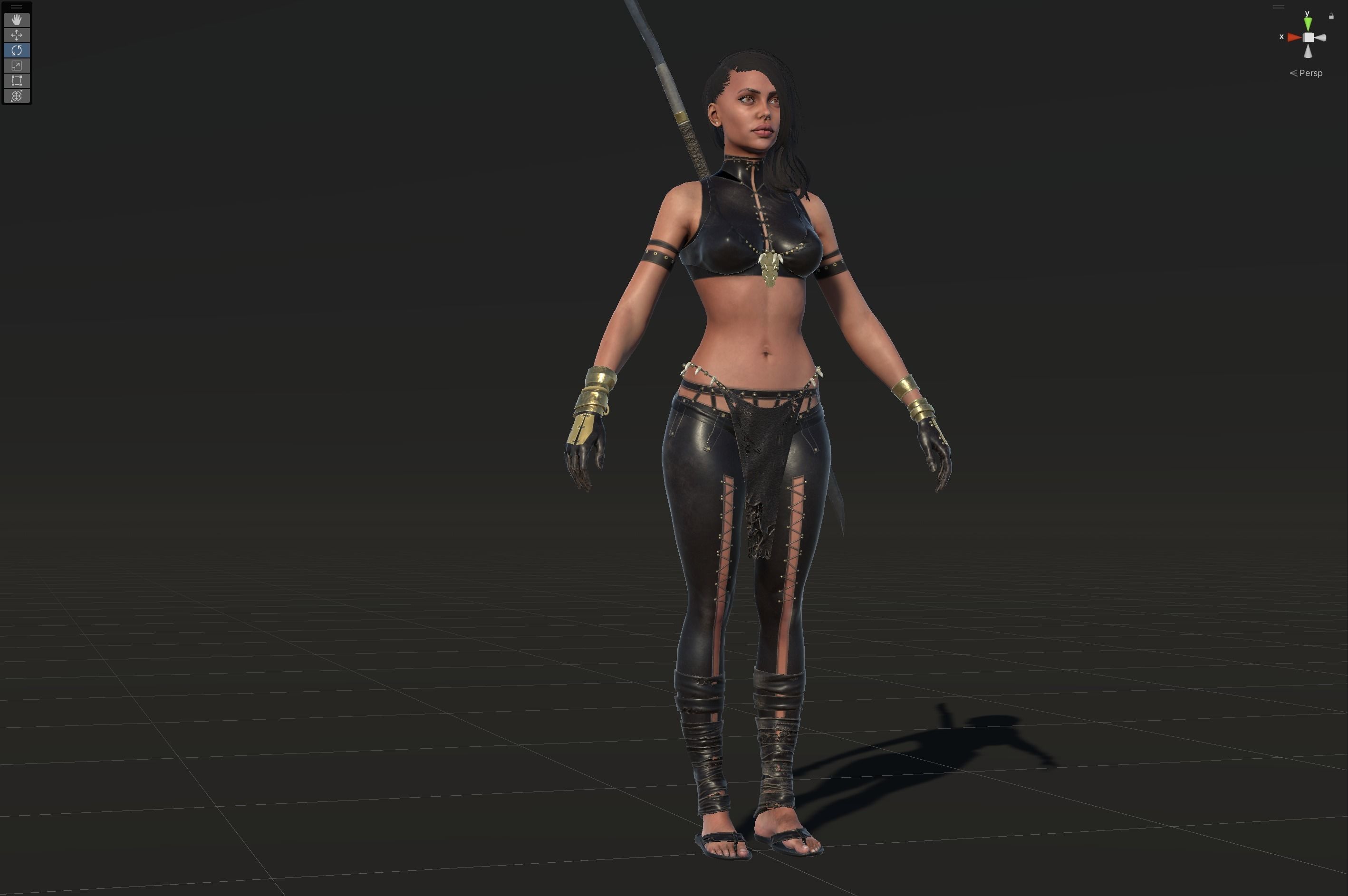 Defender Girl 2 Low-poly 3D model_28