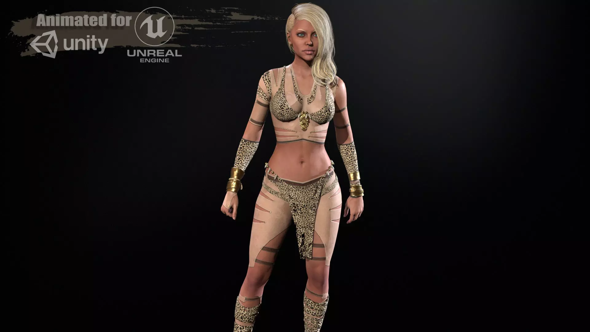 Defender Girl 2 Low-poly 3D model_0