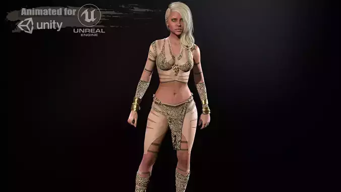 Defender Girl 2 Low-poly 3D model