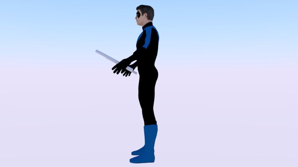 Nightwing Low-poly 3D model_2