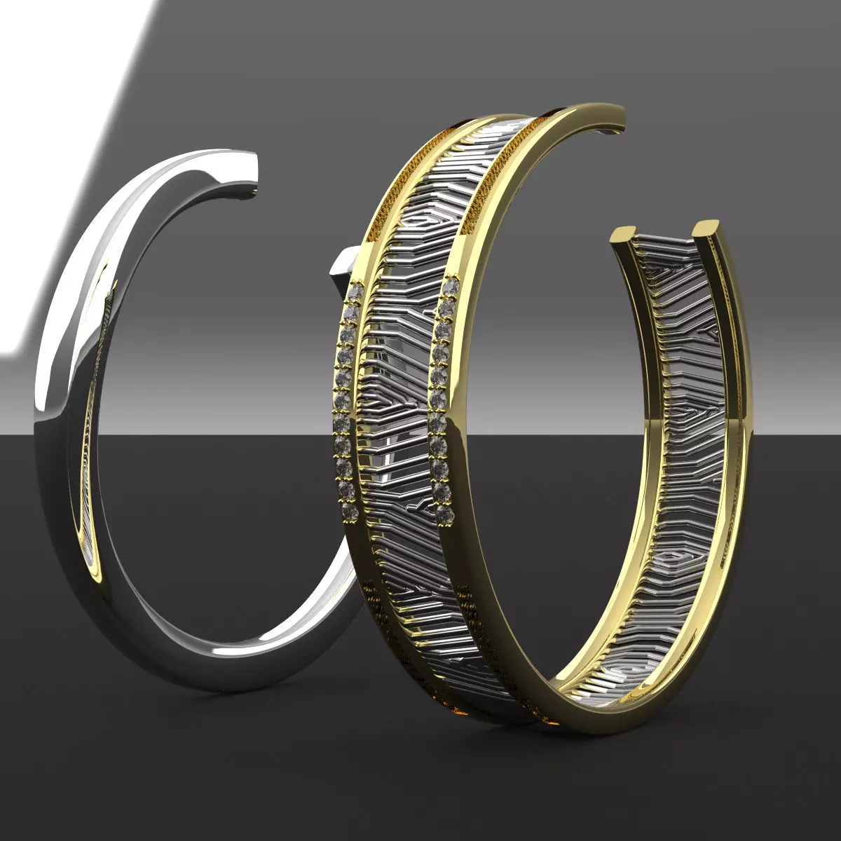 pendiente oro  Free 3D model_0