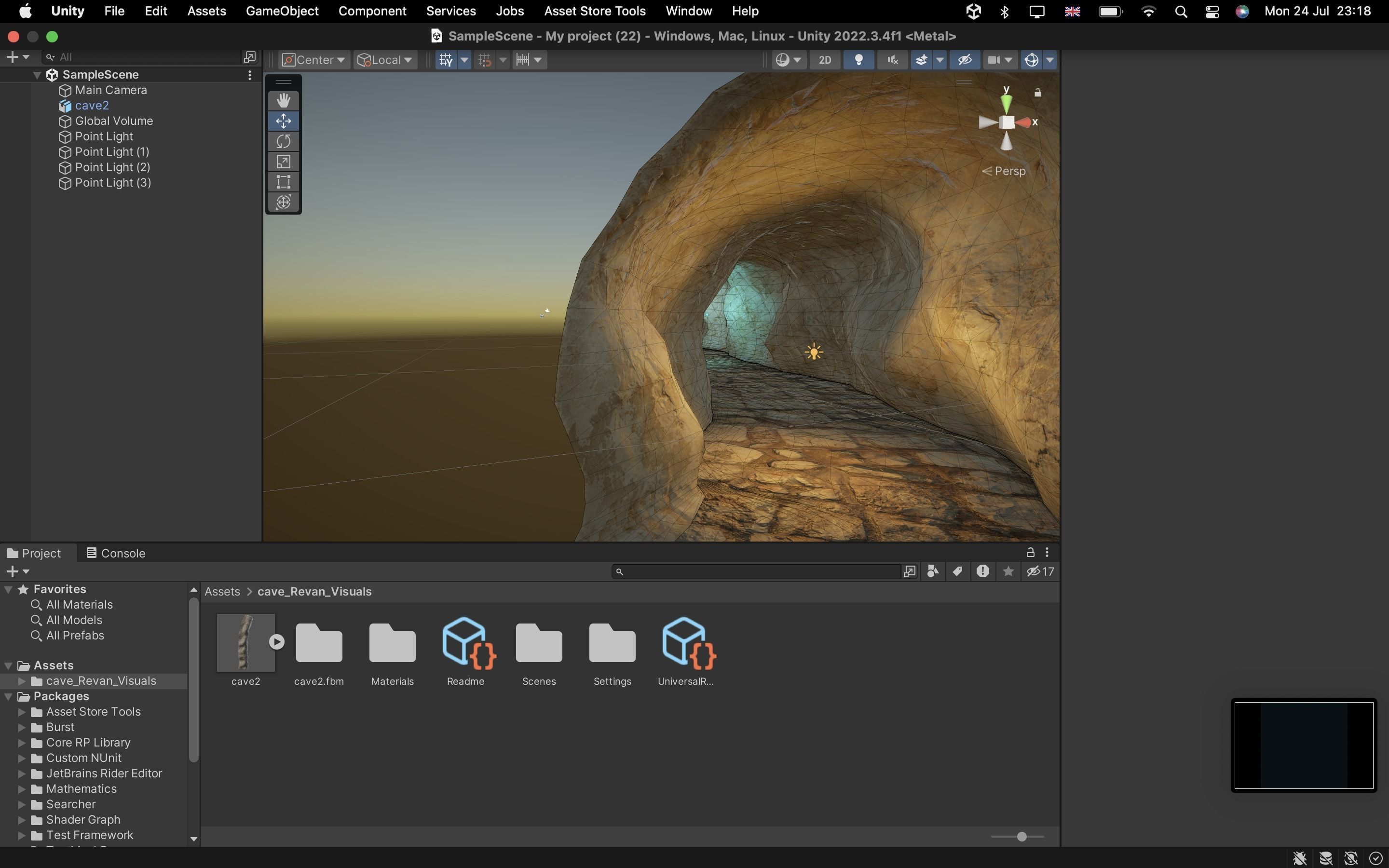 Cave-Tunnel Low-poly 3D model_3