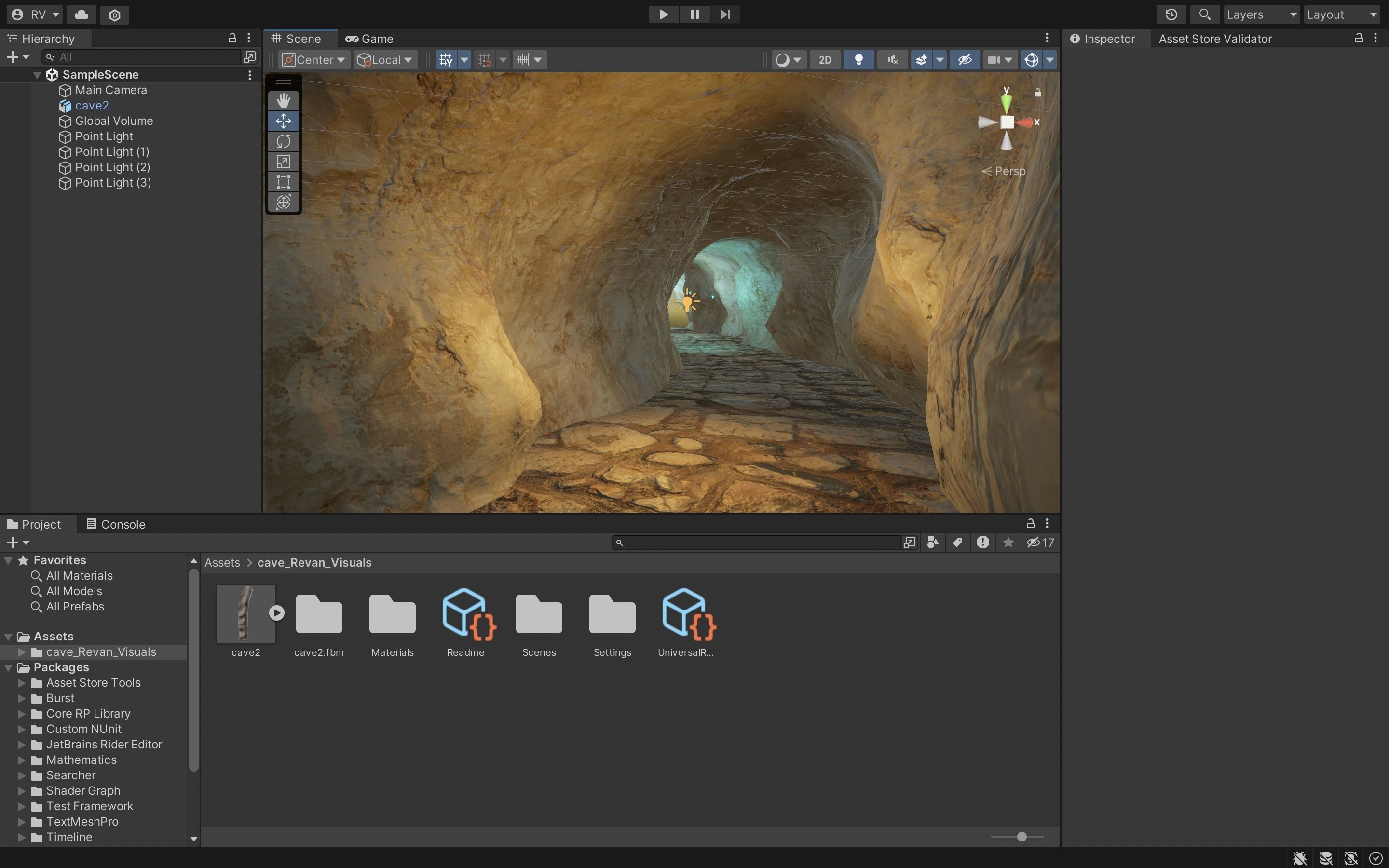 Cave-Tunnel Low-poly 3D model_2