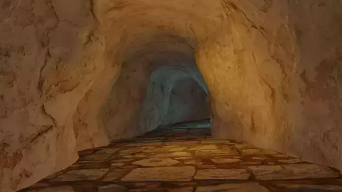 Cave-Tunnel Low-poly 3D model