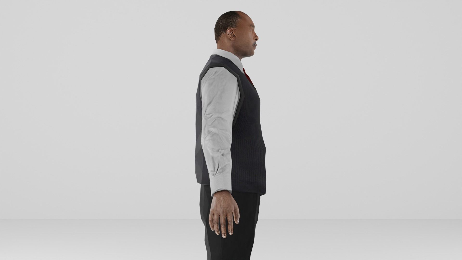 Business man Low-poly 3D model_10