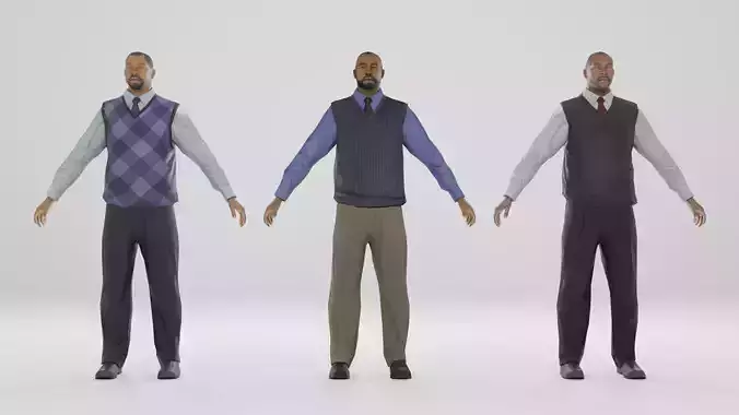 Business man Low-poly 3D model
