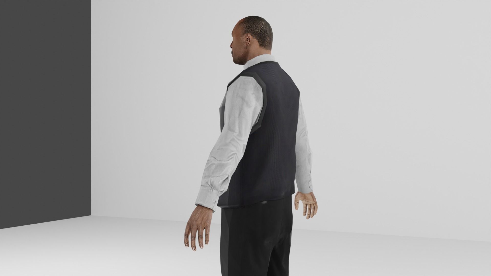 Business man Low-poly 3D model_19