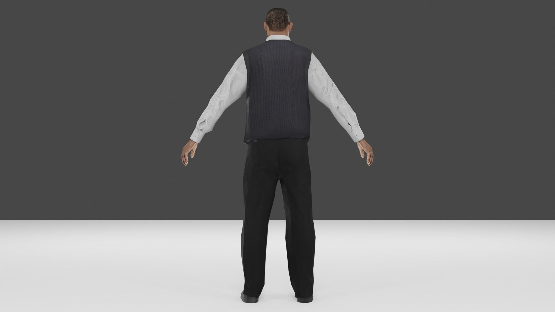 Business man Low-poly 3D model_15