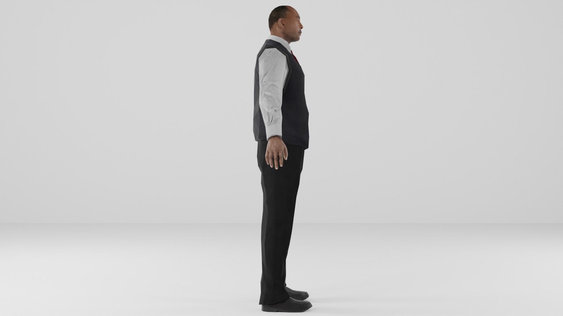 Business man Low-poly 3D model_8
