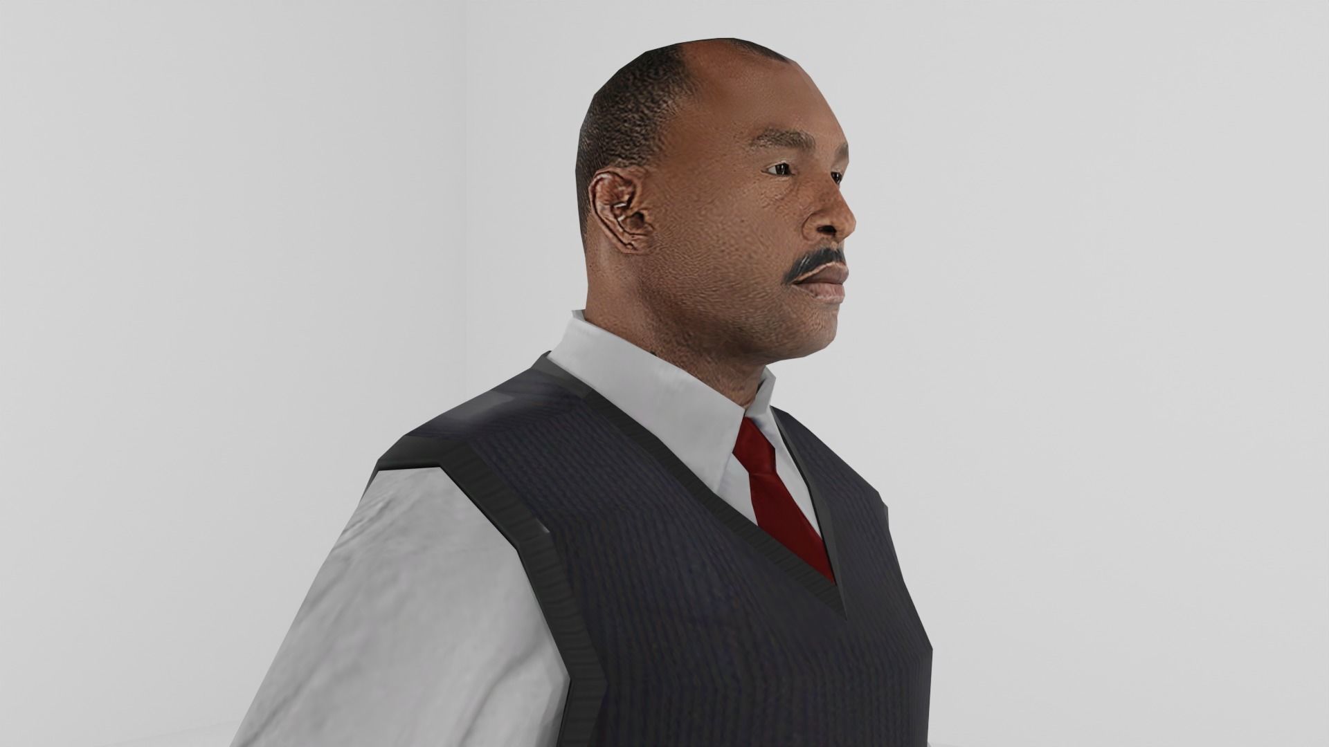 Business man Low-poly 3D model_5