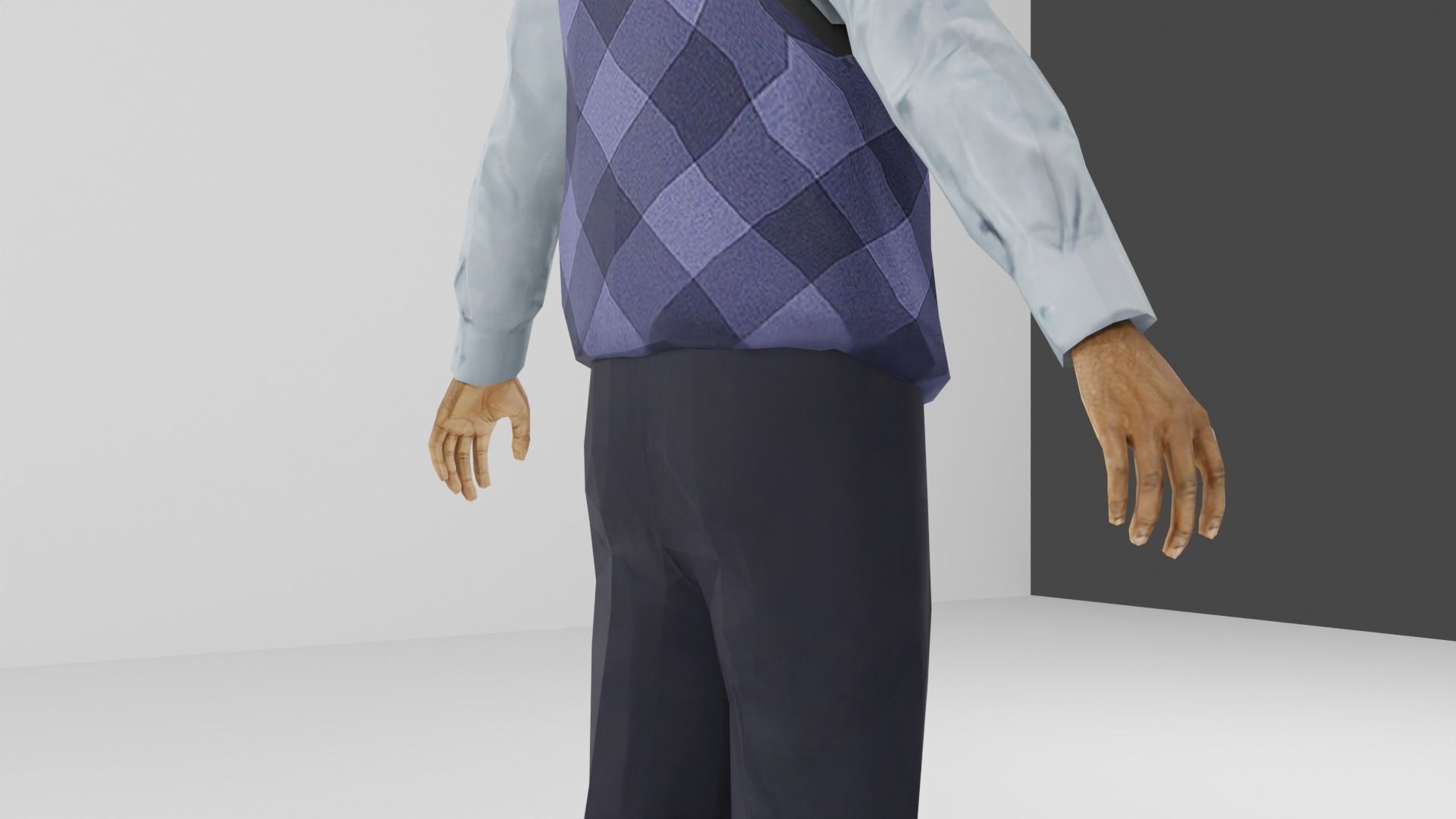 Business man Low-poly 3D model_30