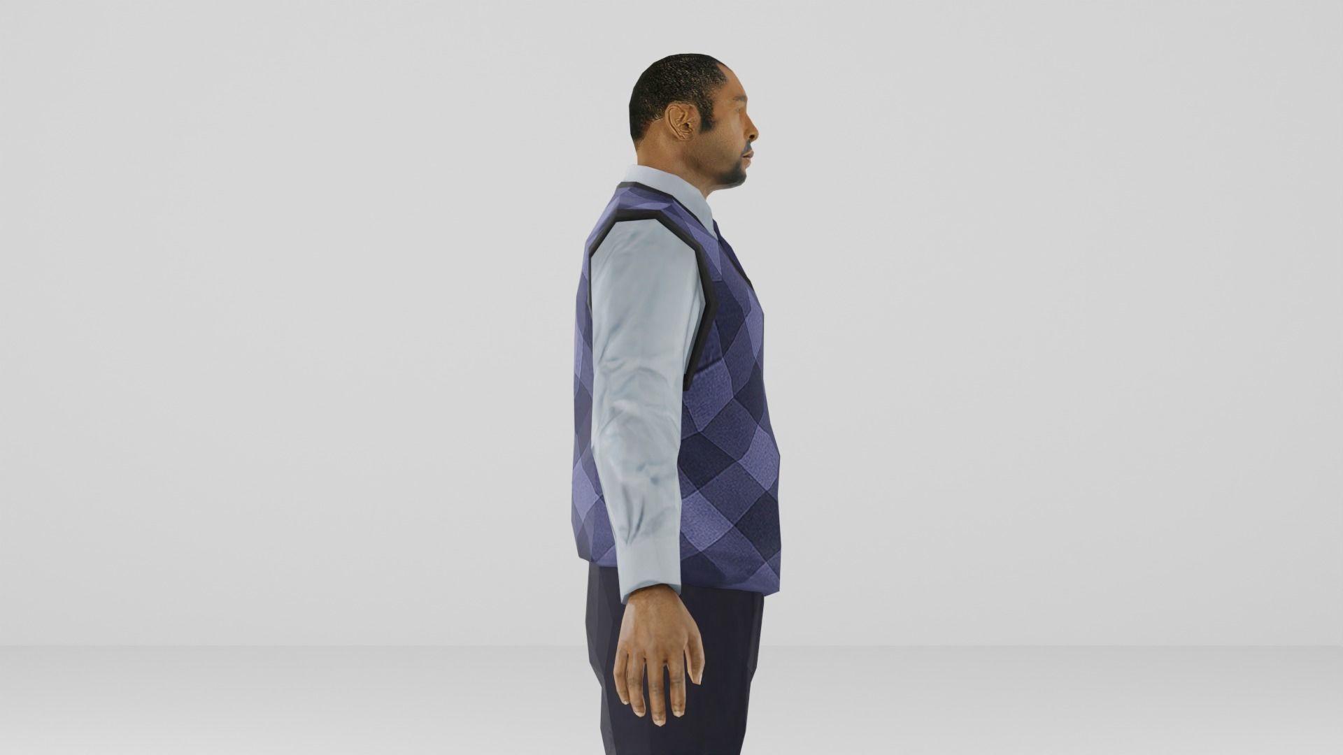 Business man Low-poly 3D model_27
