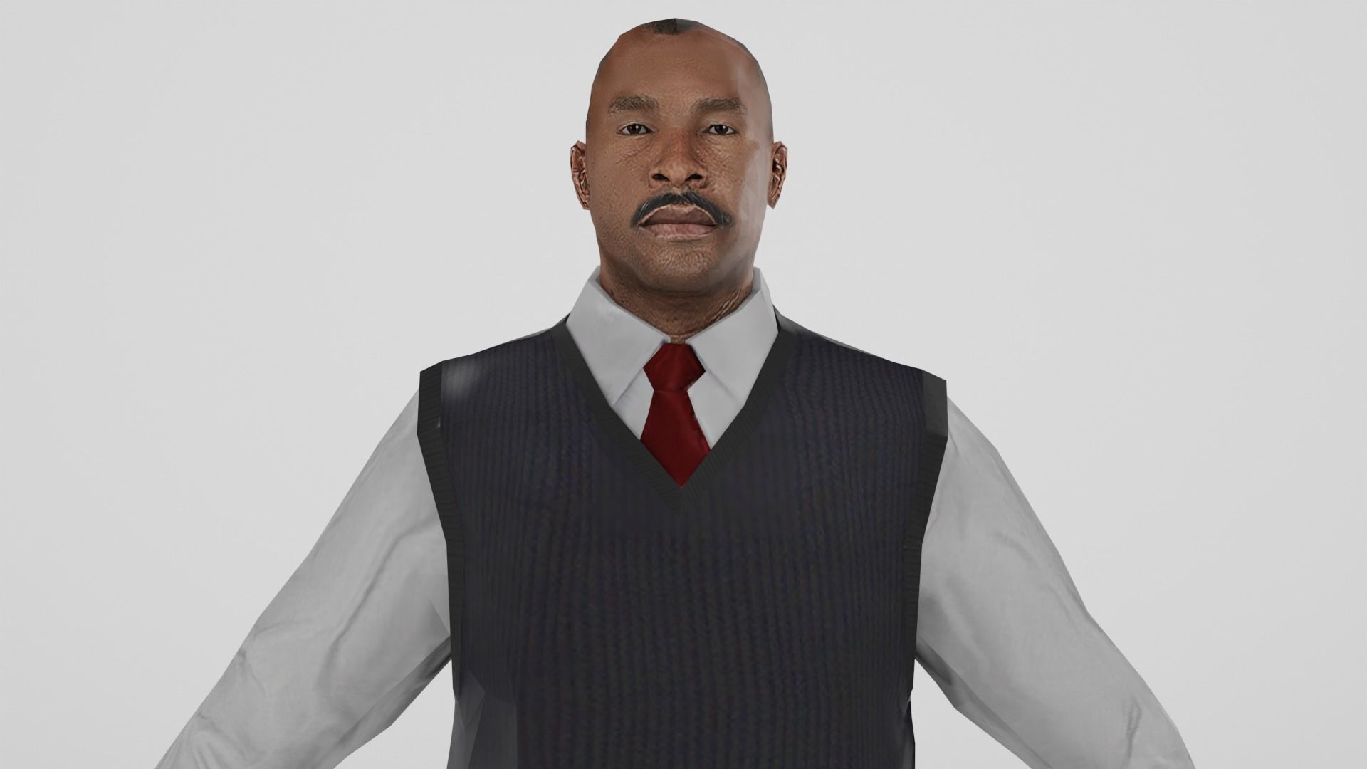 Business man Low-poly 3D model_1