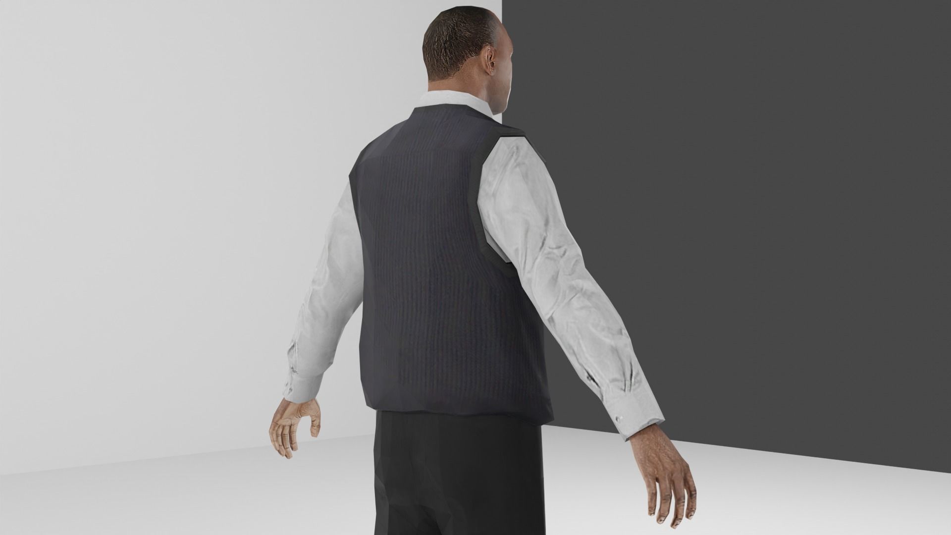 Business man Low-poly 3D model_11