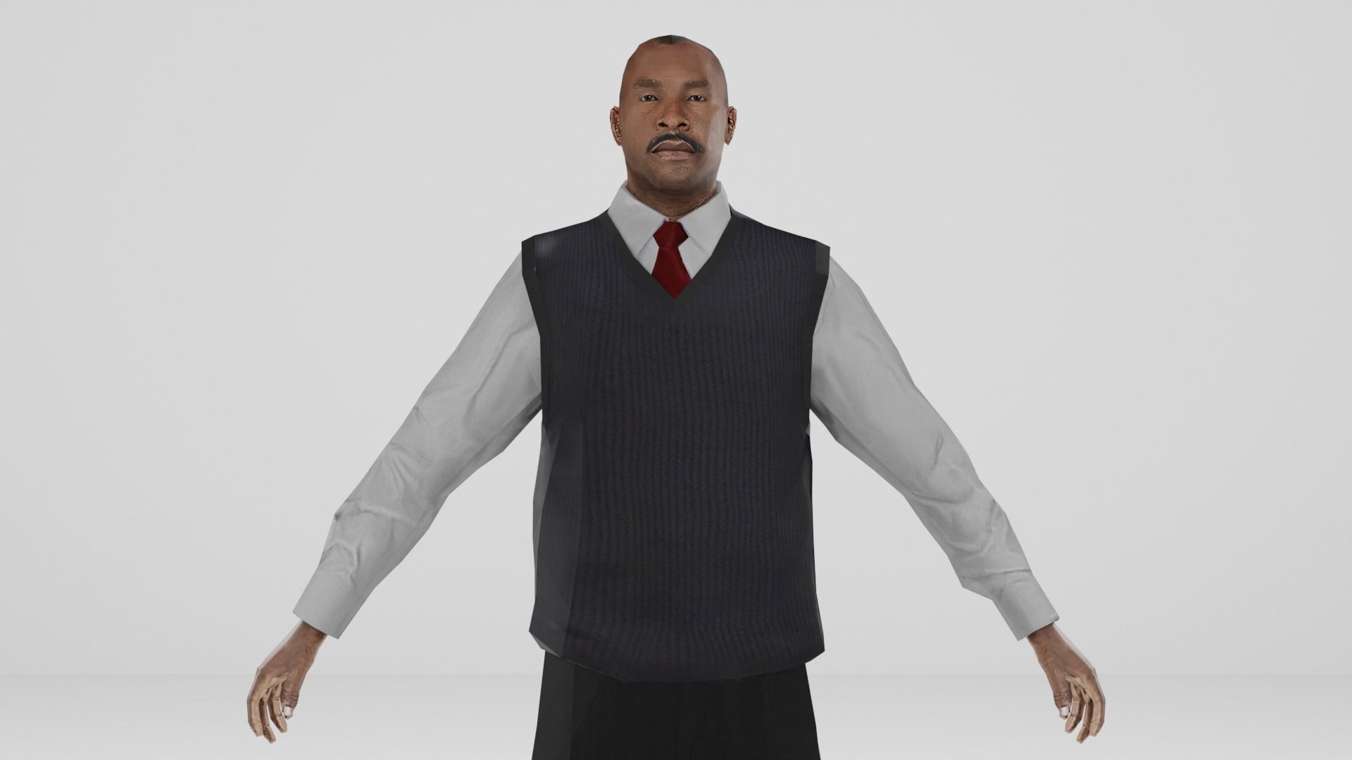 Business man Low-poly 3D model_2