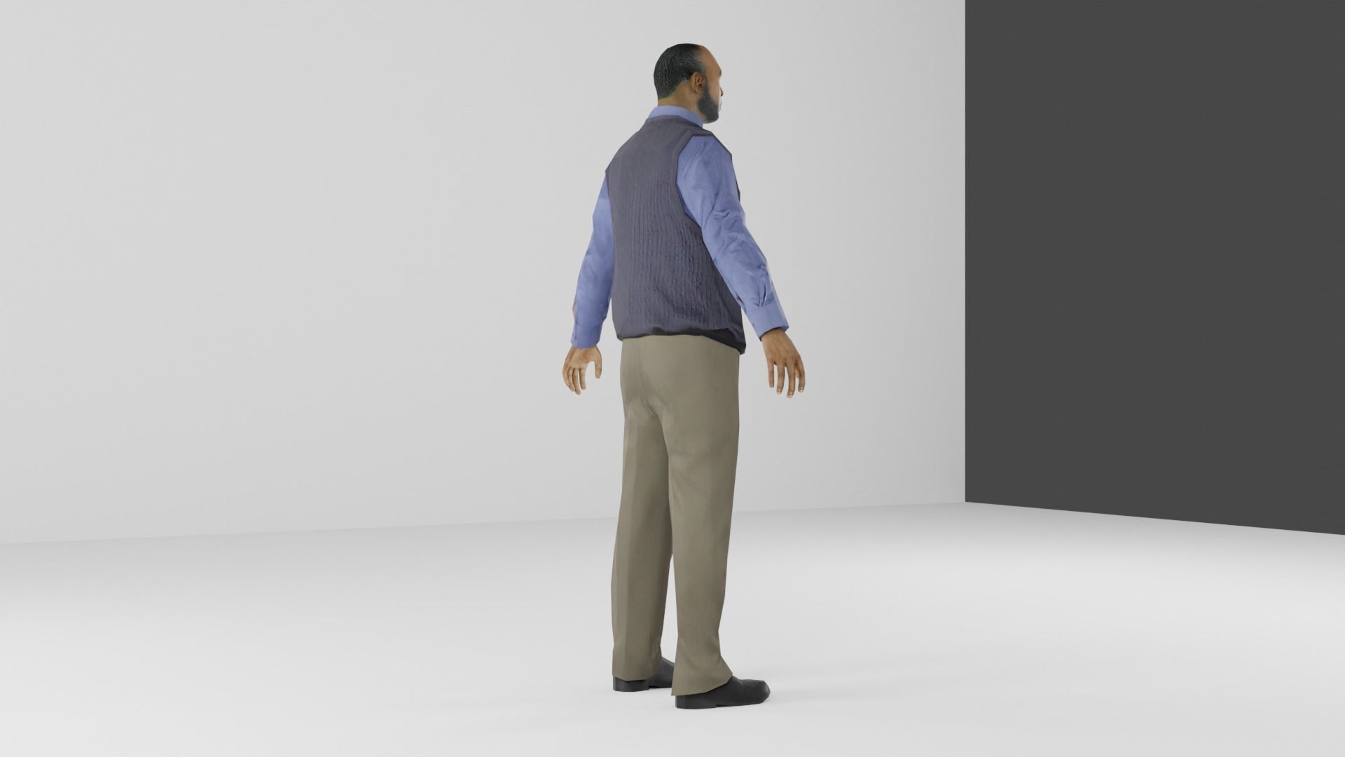 Business man Low-poly 3D model_48