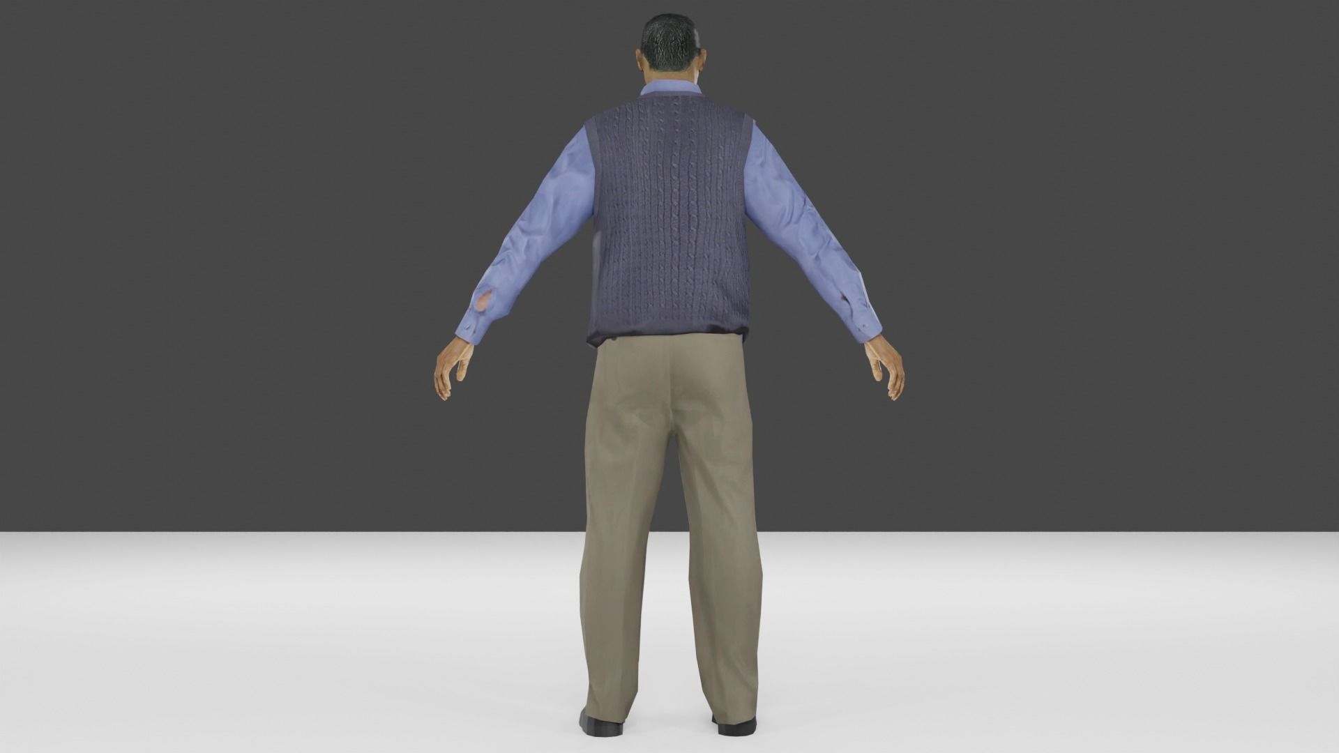 Business man Low-poly 3D model_52