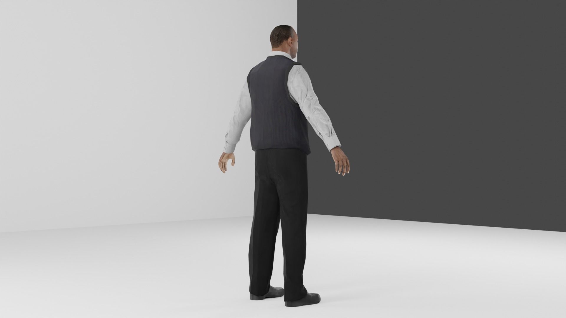 Business man Low-poly 3D model_12