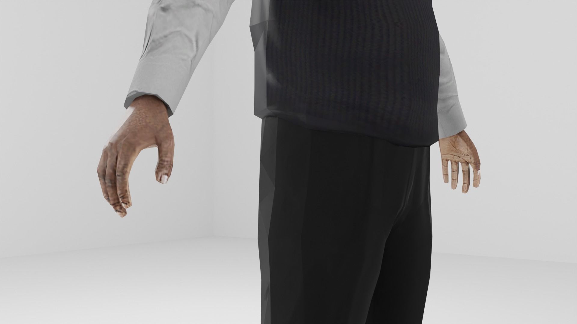 Business man Low-poly 3D model_6