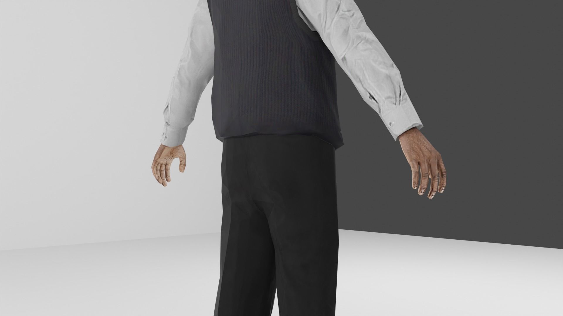 Business man Low-poly 3D model_13