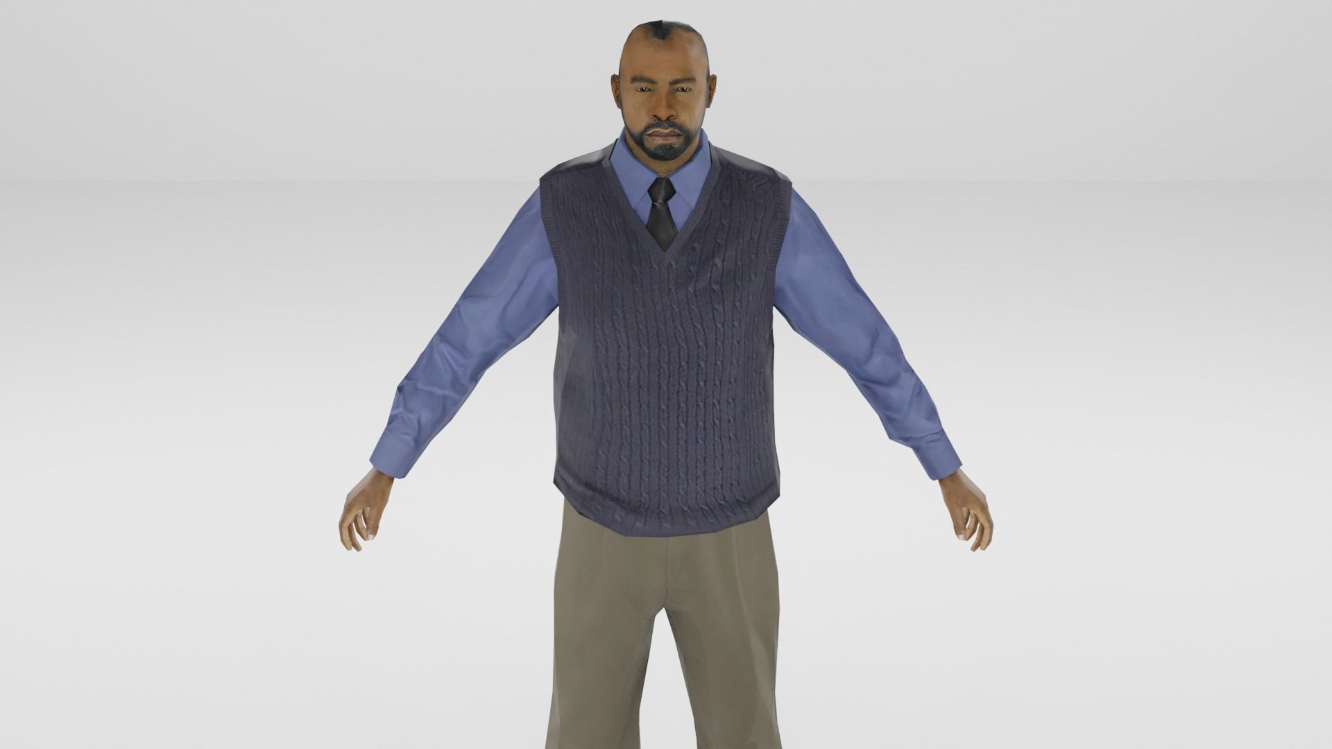 Business man Low-poly 3D model_57