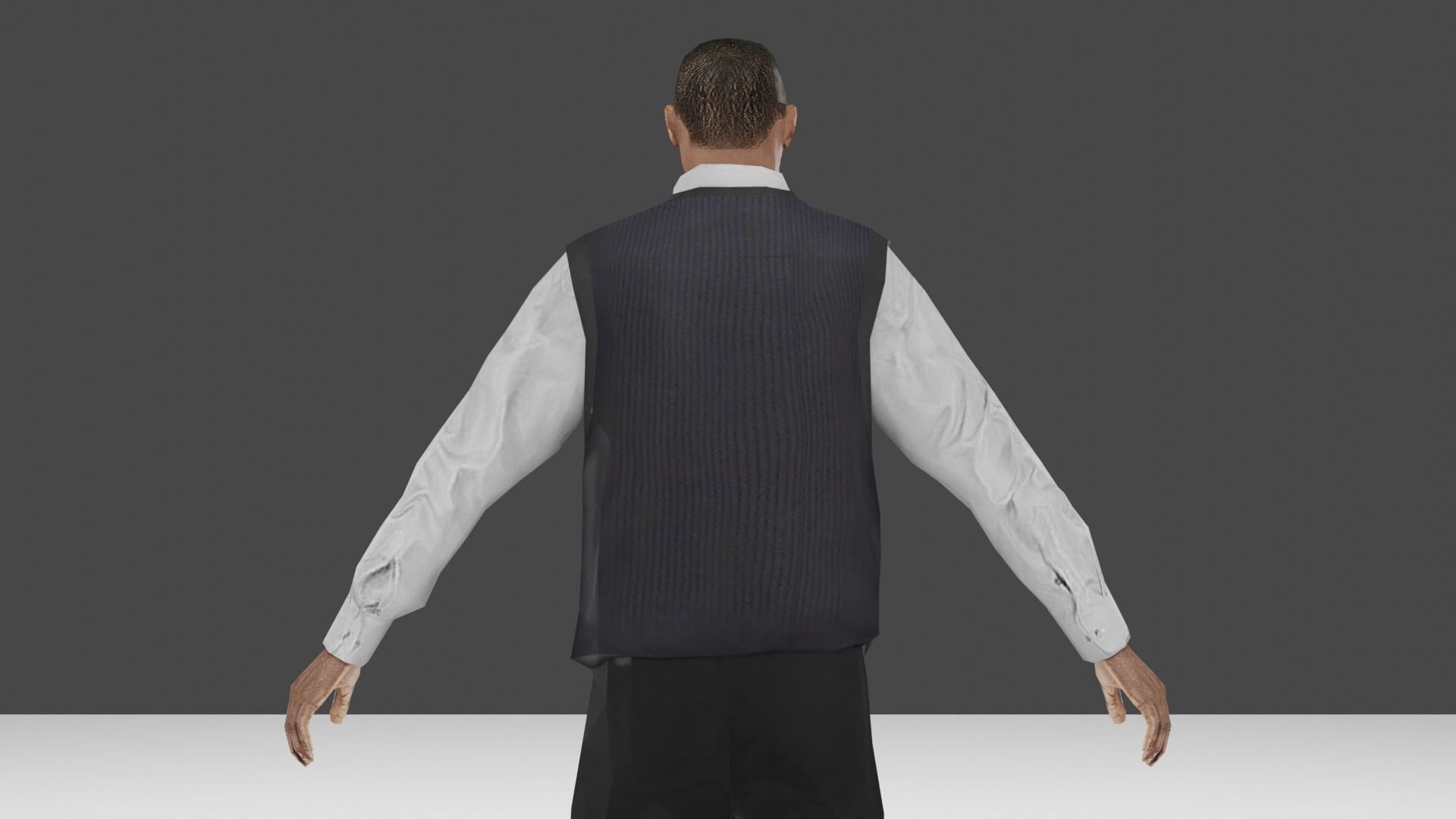 Business man Low-poly 3D model_17