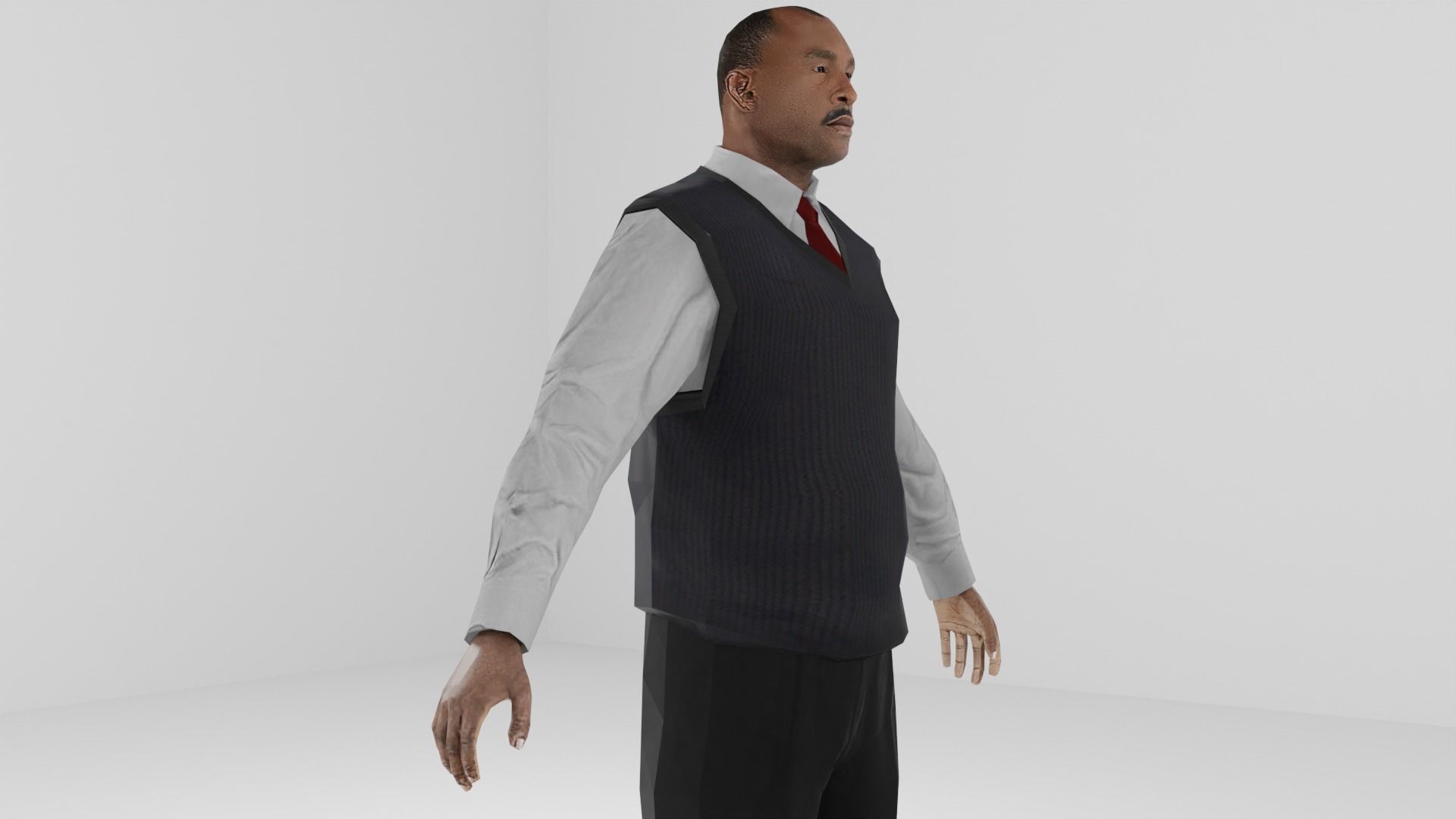Business man Low-poly 3D model_4