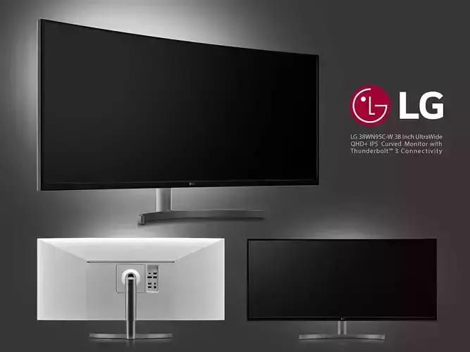 38 Inch UltraWide QHD Nano IPS Curved Monitor 3D model
