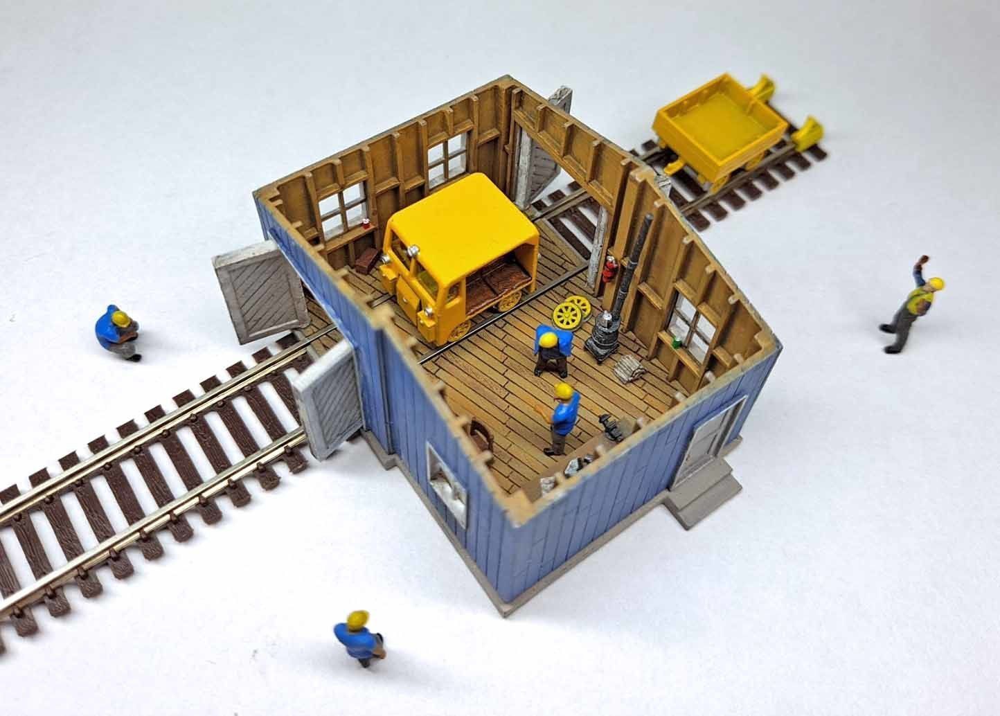 N Scale Speeder Shed with Internal Details 3D model_4