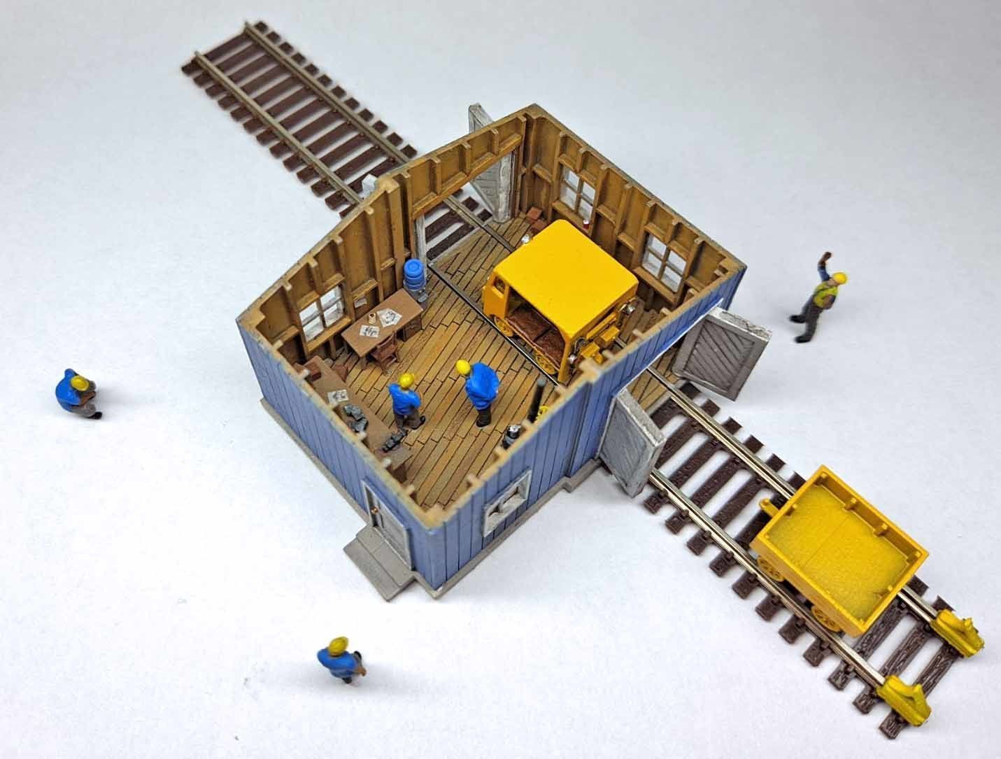 N Scale Speeder Shed with Internal Details 3D model_3
