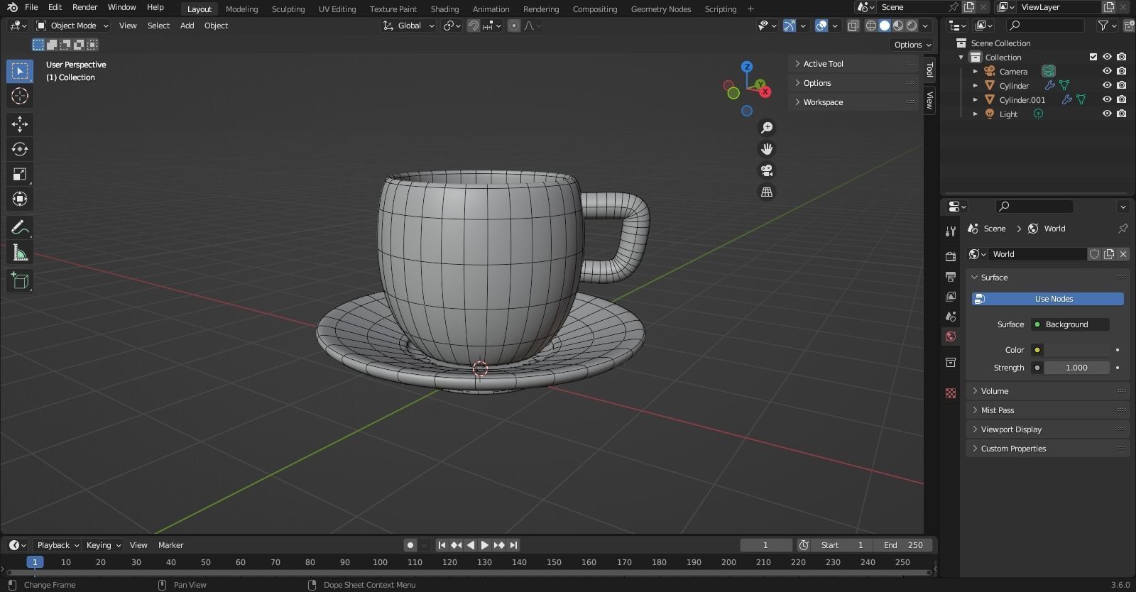 Blue Flowers Cup and Saucer 3D Model  3D model_9
