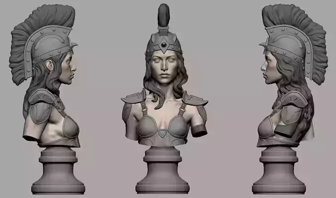 Spearwoman bust