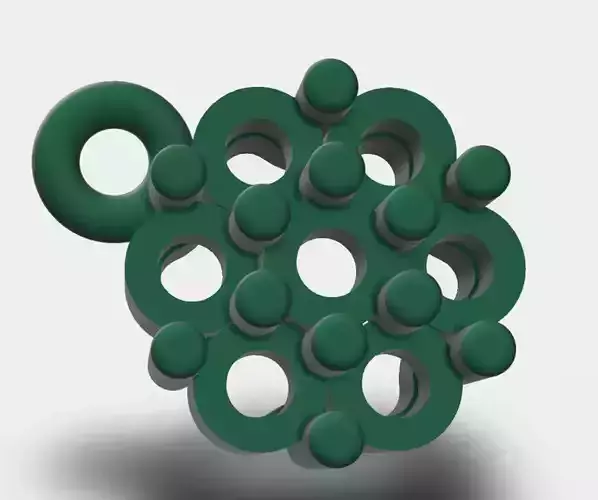 Simple 7 stone Diamond Pendant 3D model