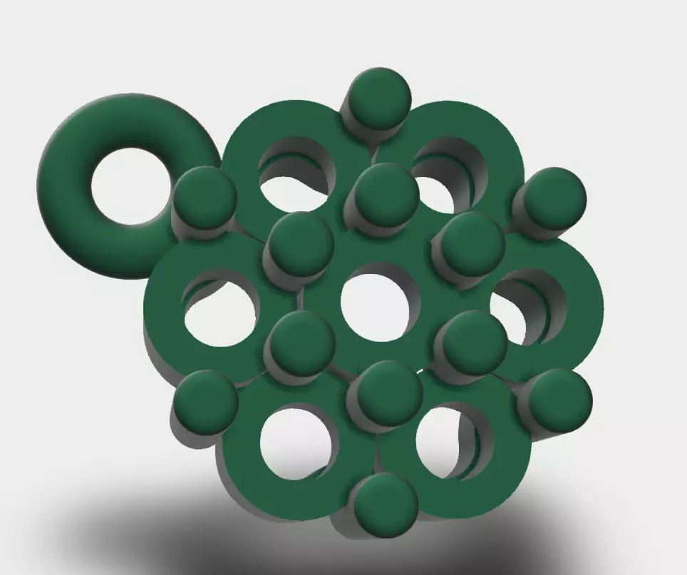 Simple 7 stone Diamond Pendant 3D model 3D print model_0