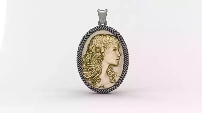 Girl  gold pendant