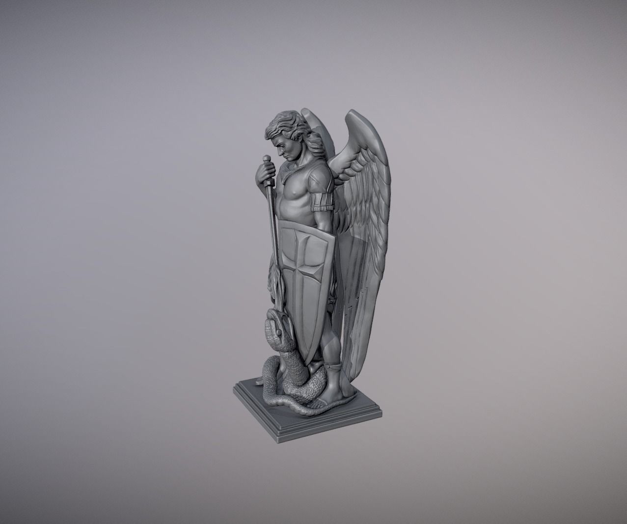 Statue of Archangel Saint Michael  3D print model_2