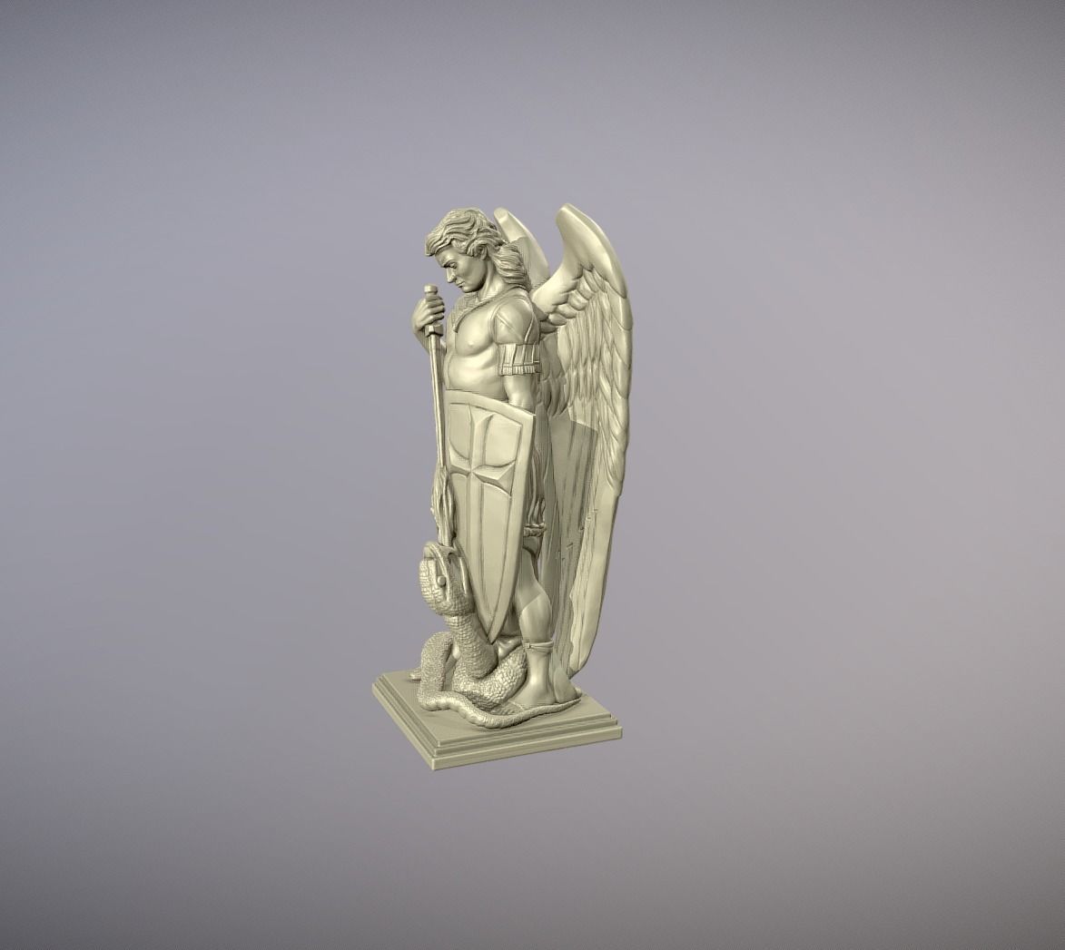 Statue of Archangel Saint Michael  3D print model_6