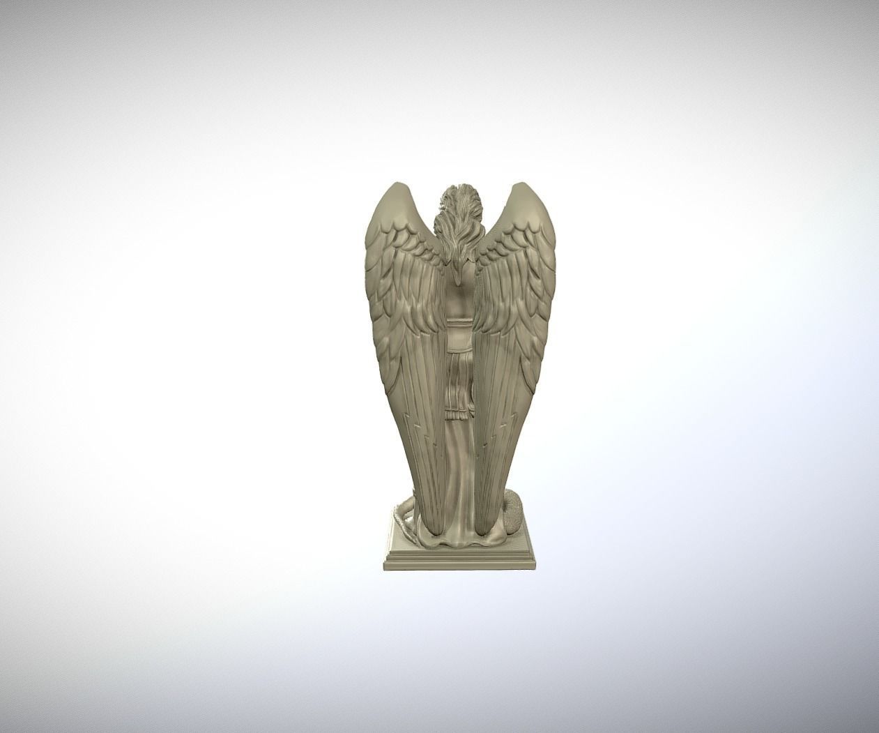 Statue of Archangel Saint Michael  3D print model_3