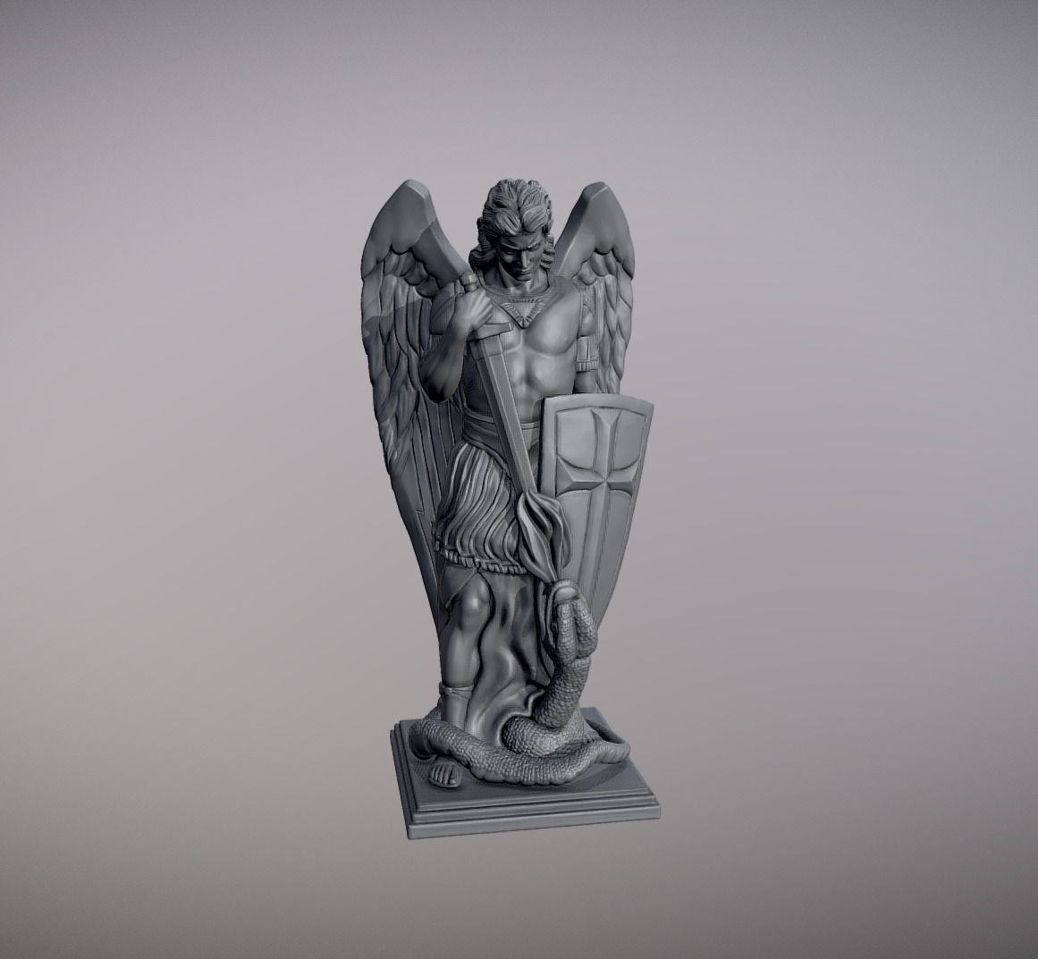 Statue of Archangel Saint Michael  3D print model_1