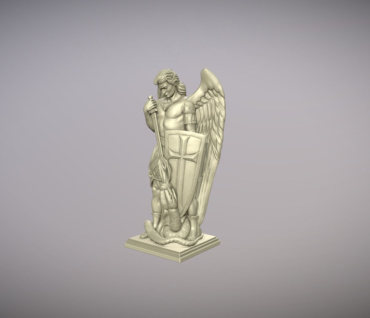 Statue of Archangel Saint Michael  3D print model_4