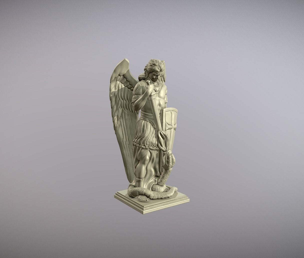 Statue of Archangel Saint Michael  3D print model_5