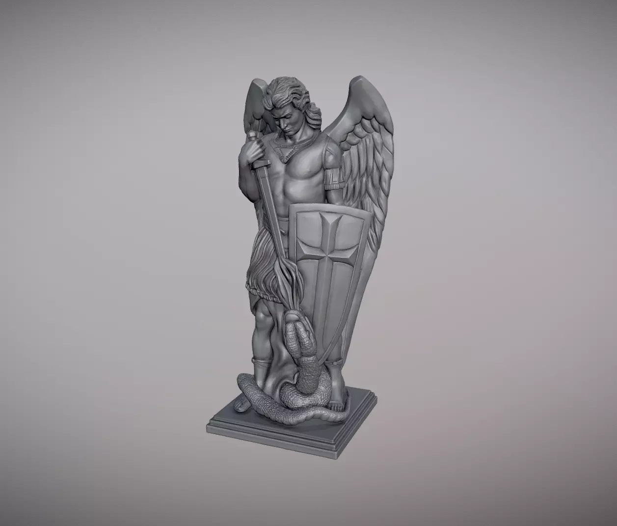Statue of Archangel Saint Michael  3D print model_0