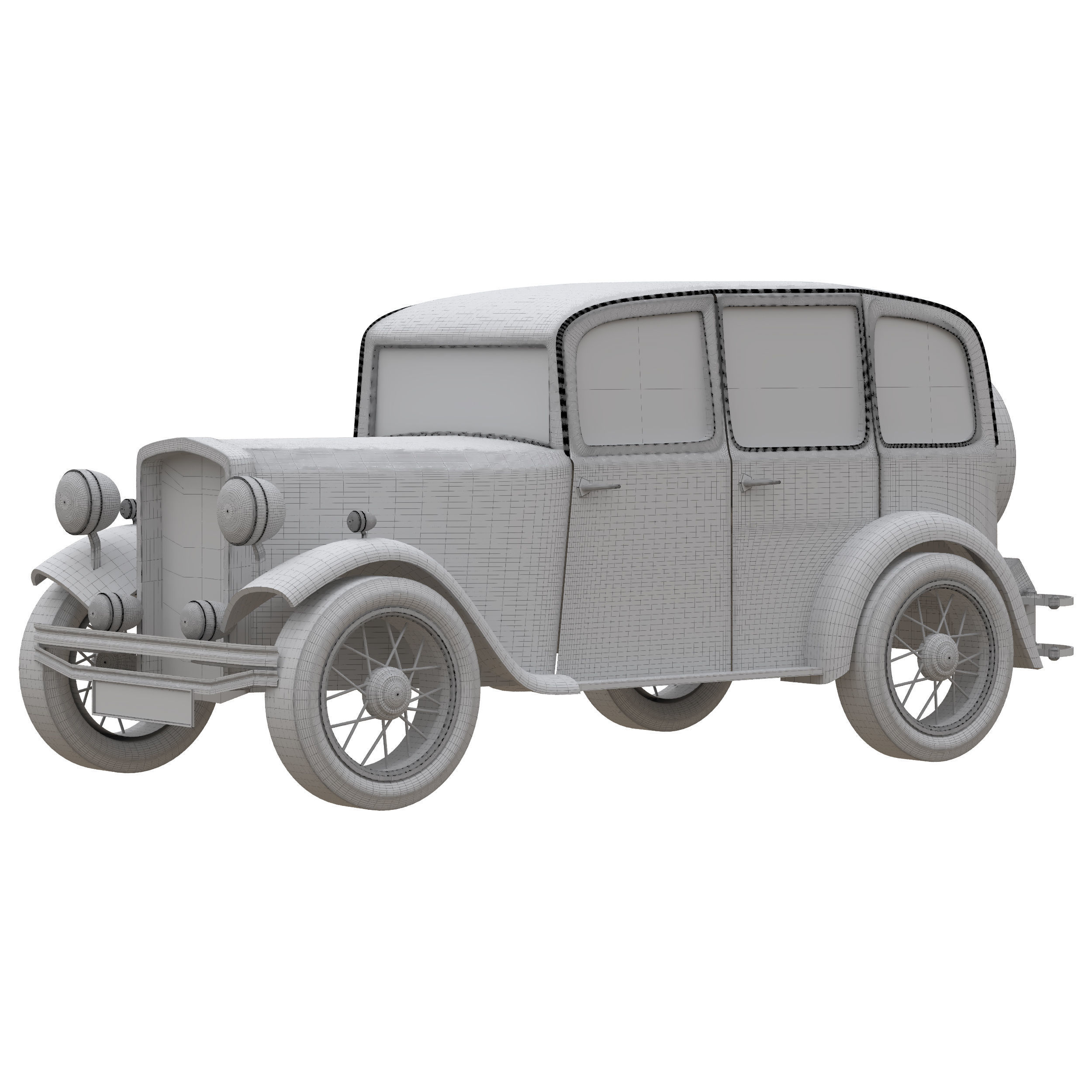 old car 2 Low-poly 3D model_5