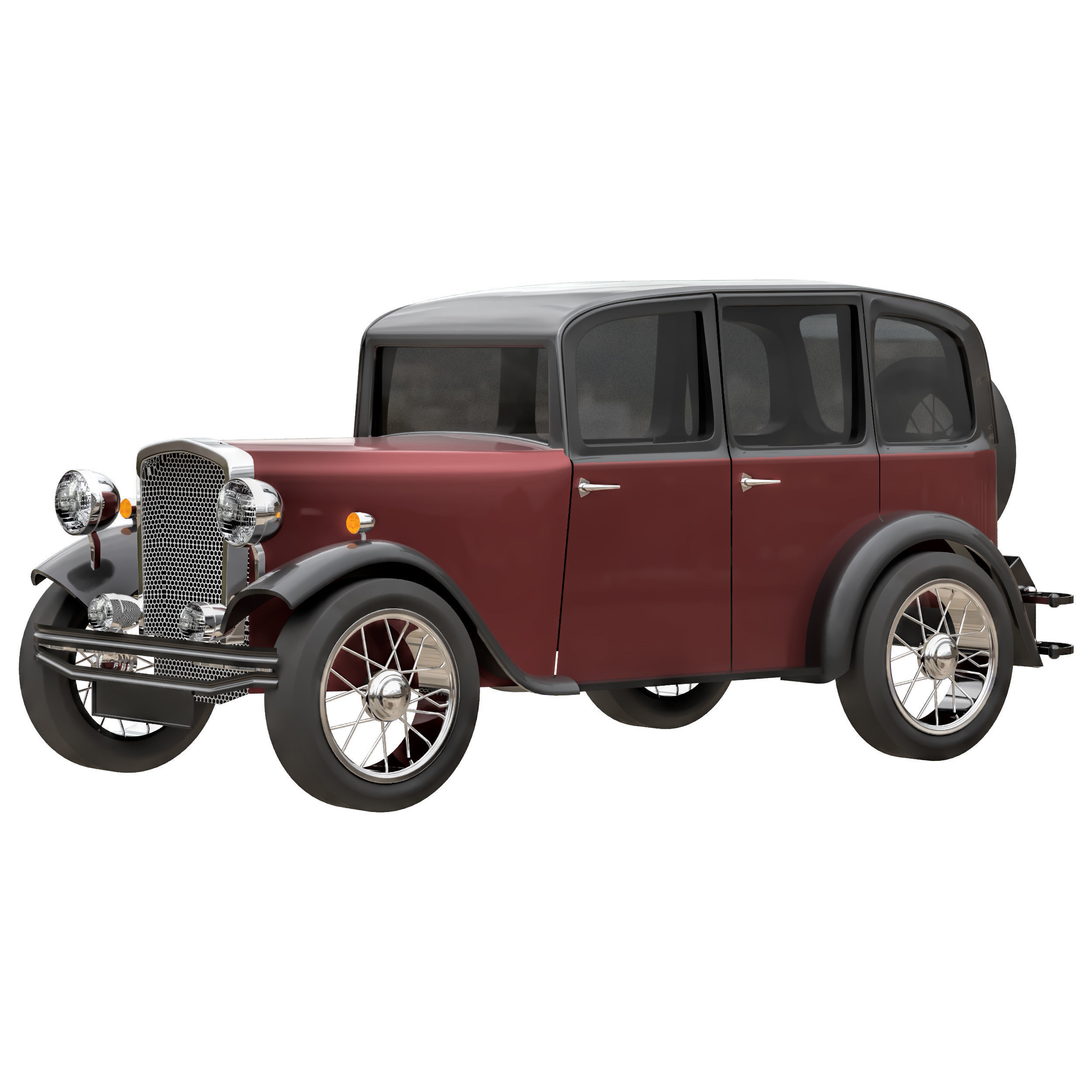 old car 2 Low-poly 3D model_4