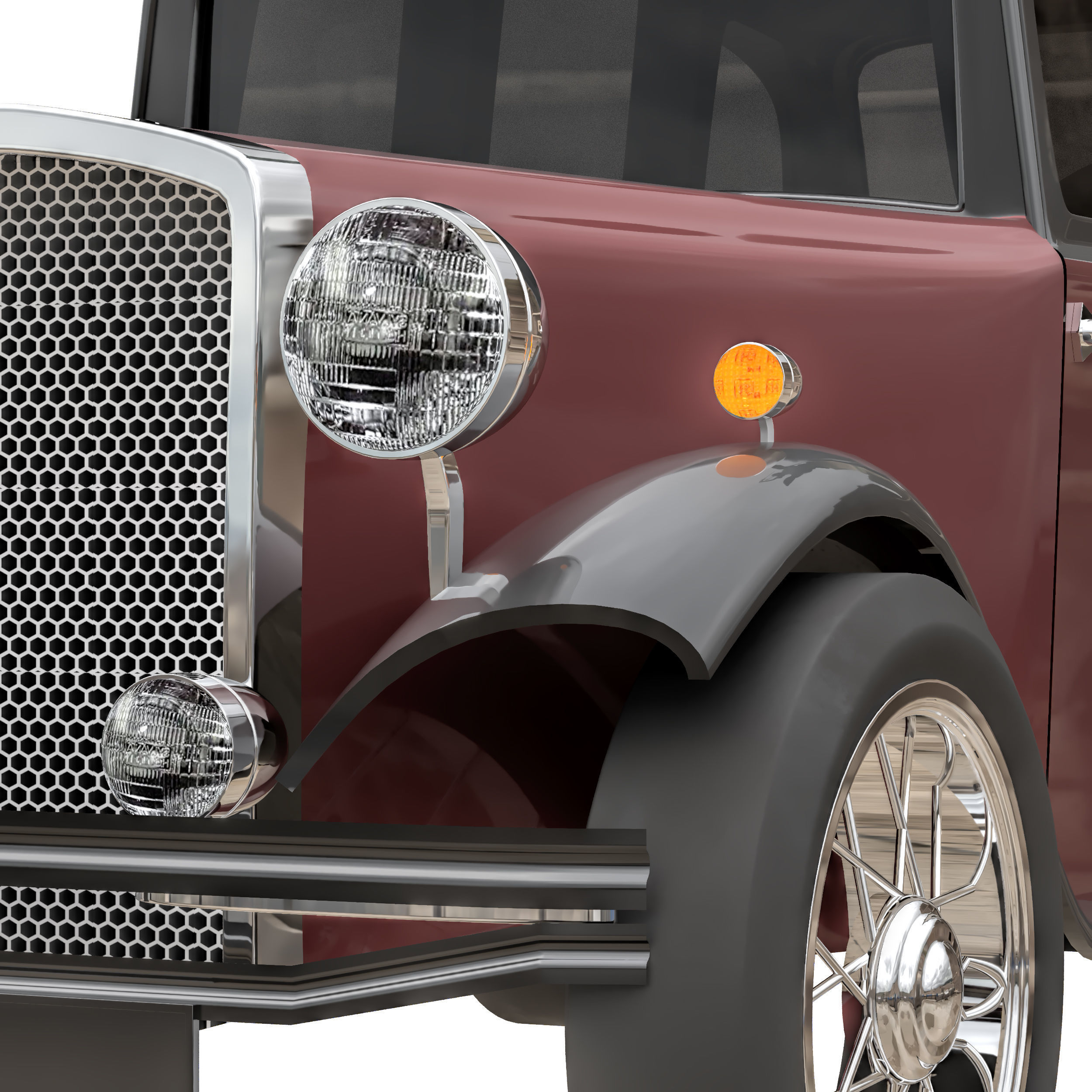 old car 2 Low-poly 3D model_1