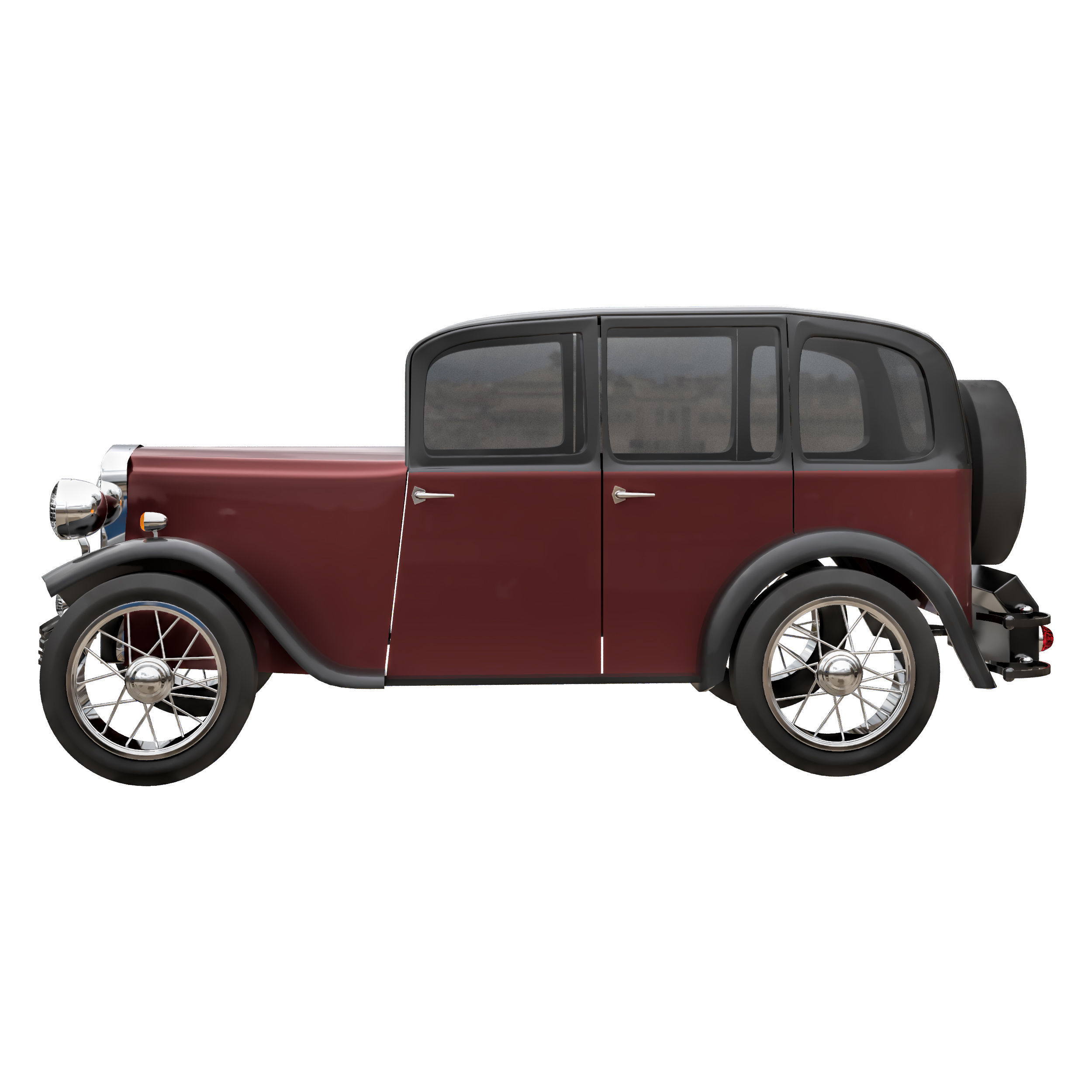 old car 2 Low-poly 3D model_3