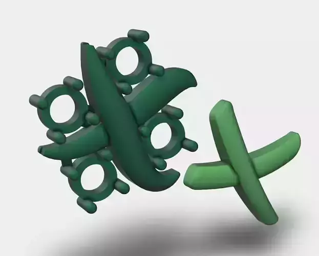 X style pendant and tops set 3D model 