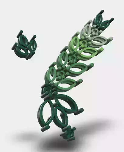 Marquise Diamond Necklace and earrings set 3D model 