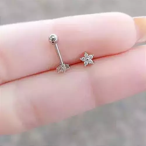 Piercing flower for helix tragus ear model FL-04 3D print model