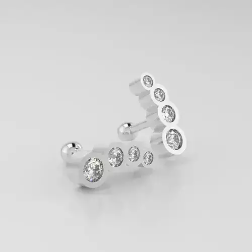 Set Piercing Cluster 5 models for Helix Tragus Flat and more